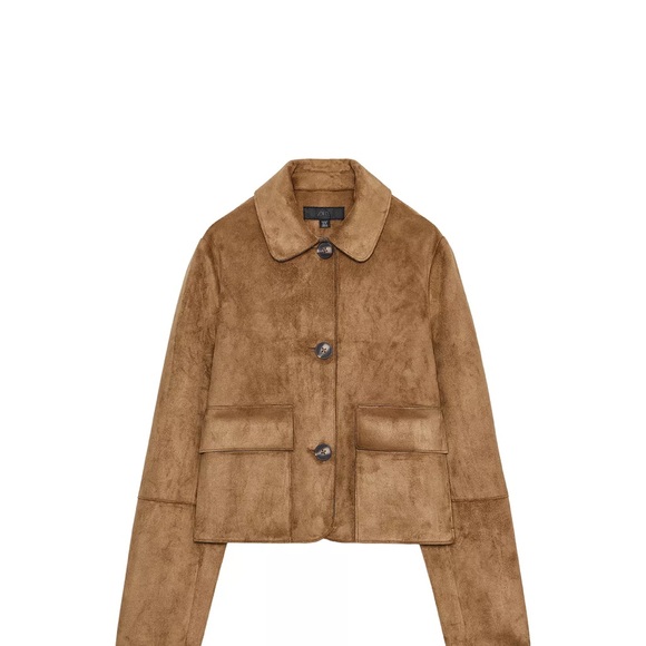 Zara Jackets & Blazers - Zara Faux Suede Cropped Jacket